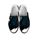 Moon And Stars Wolf Spirit Print Black Slip On Shoes