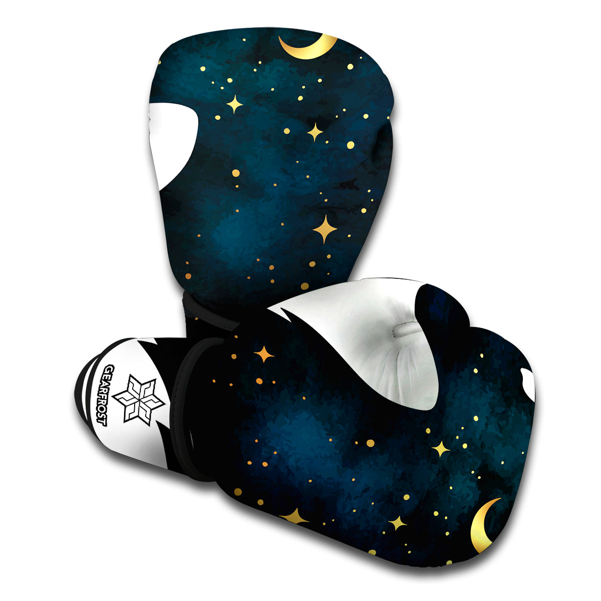Moon And Stars Wolf Spirit Print Boxing Gloves