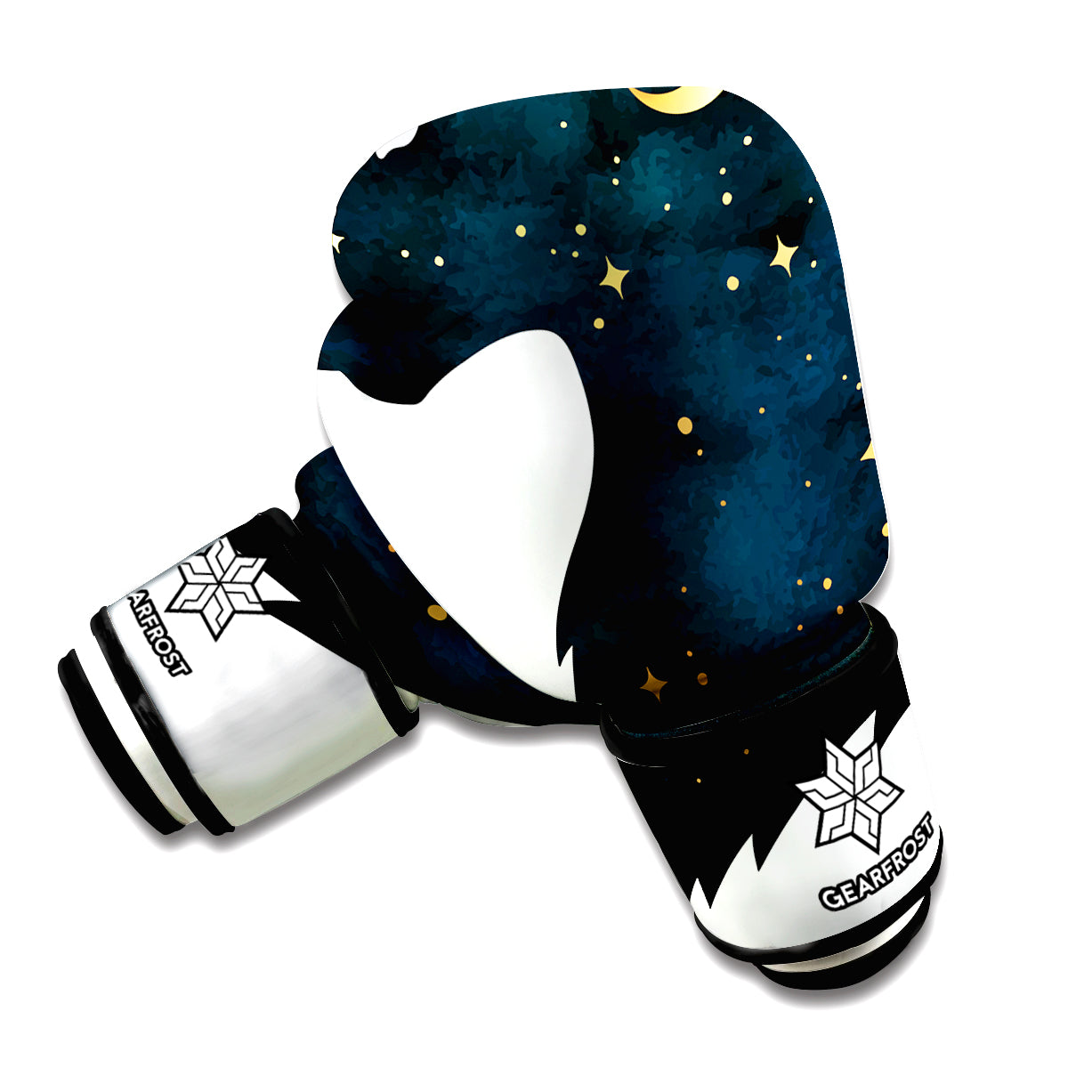 Moon And Stars Wolf Spirit Print Boxing Gloves