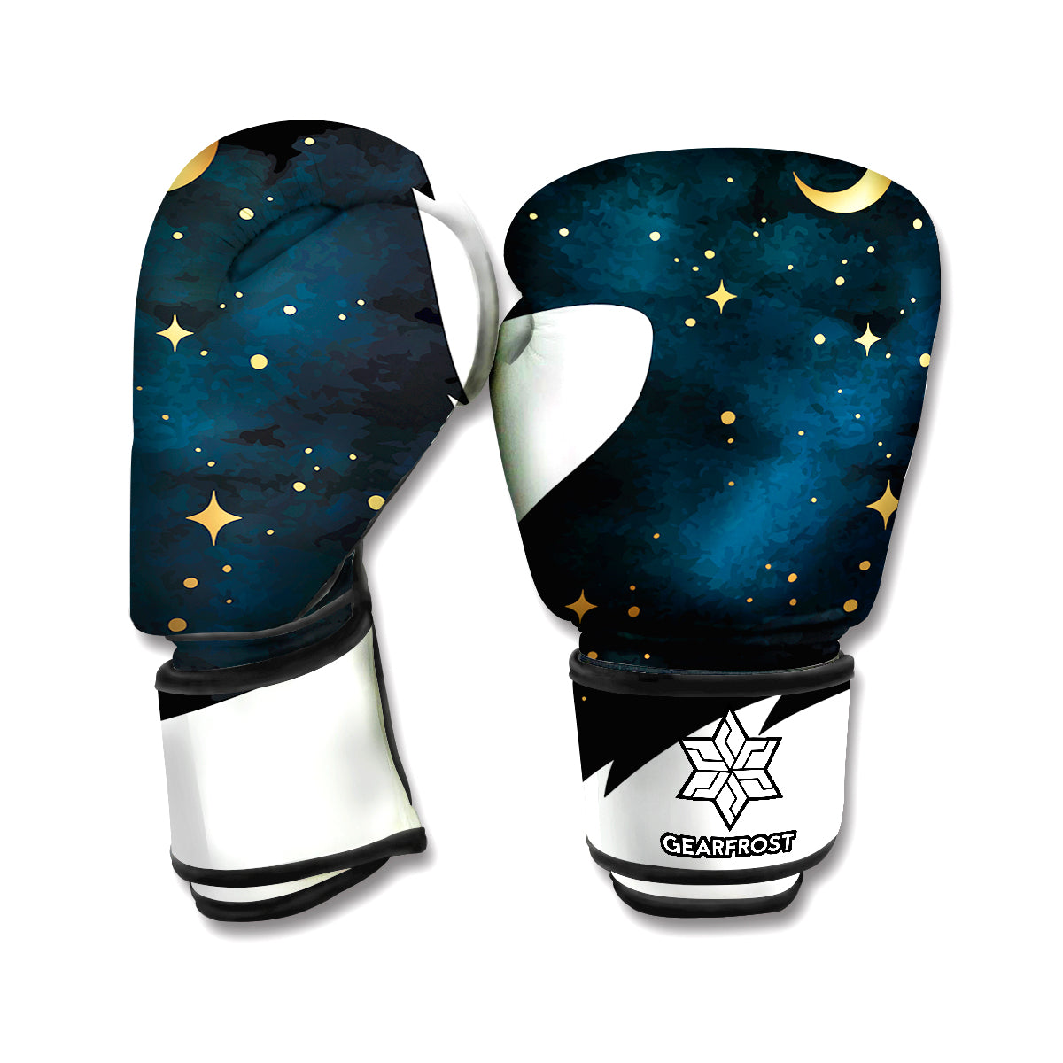 Moon And Stars Wolf Spirit Print Boxing Gloves