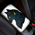 Moon And Stars Wolf Spirit Print Car Center Console Cover