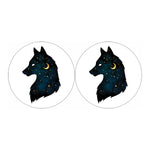 Moon And Stars Wolf Spirit Print Car Coasters