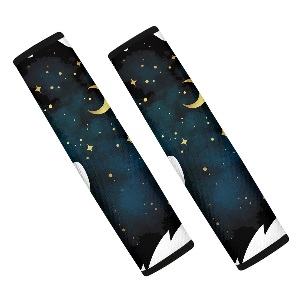 Moon And Stars Wolf Spirit Print Car Seat Belt Covers