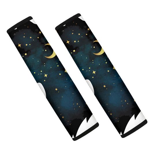 Moon And Stars Wolf Spirit Print Car Seat Belt Covers