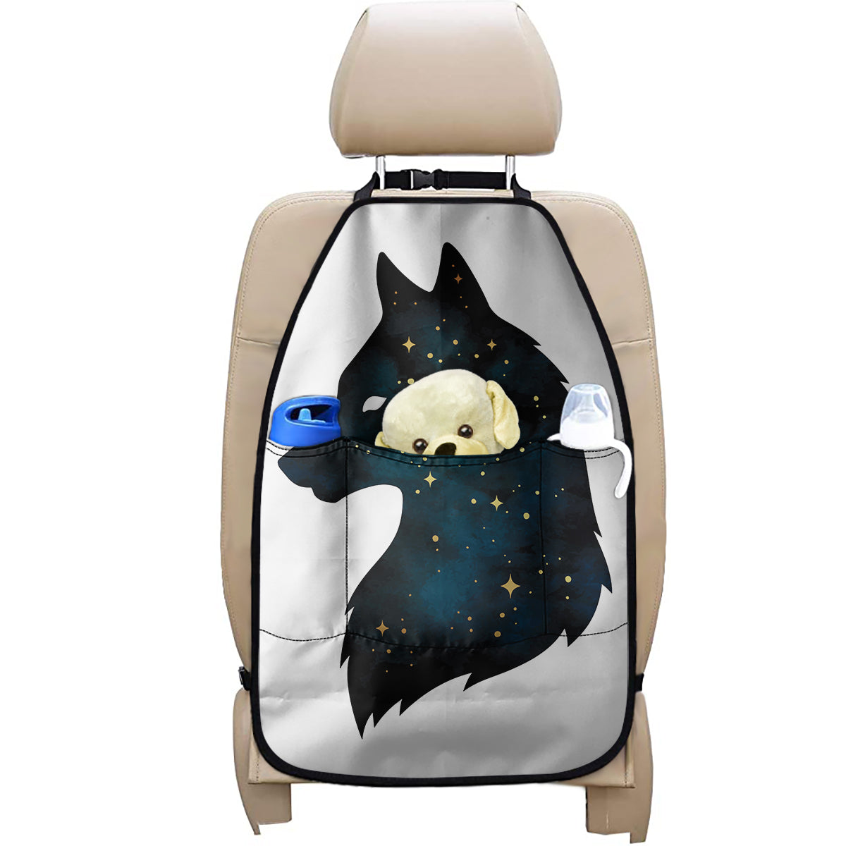 Moon And Stars Wolf Spirit Print Car Seat Organizers