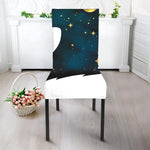 Moon And Stars Wolf Spirit Print Dining Chair Slipcover