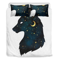 Moon And Stars Wolf Spirit Print Duvet Cover Bedding Set