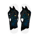 Moon And Stars Wolf Spirit Print Flip Flops