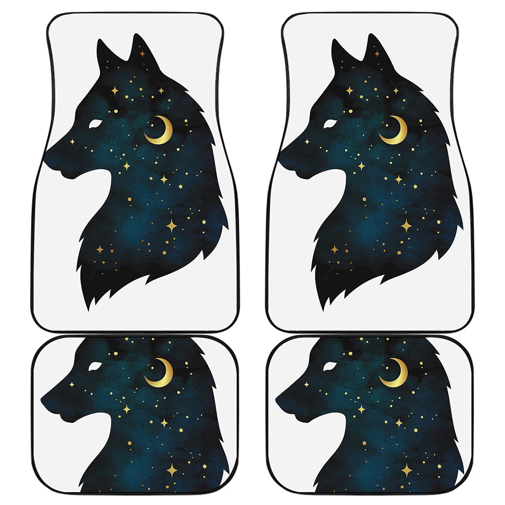 Moon And Stars Wolf Spirit Print Front and Back Car Floor Mats
