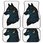 Moon And Stars Wolf Spirit Print Front and Back Car Floor Mats