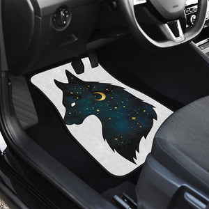 Moon And Stars Wolf Spirit Print Front Car Floor Mats