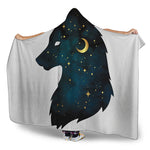 Moon And Stars Wolf Spirit Print Hooded Blanket