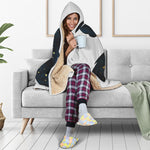 Moon And Stars Wolf Spirit Print Hooded Blanket