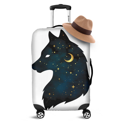 Moon And Stars Wolf Spirit Print Luggage Cover