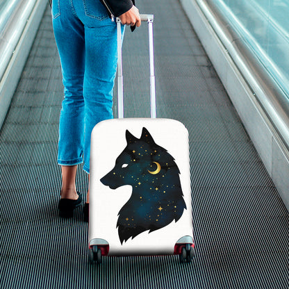 Moon And Stars Wolf Spirit Print Luggage Cover