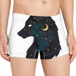 Moon And Stars Wolf Spirit Print Men's Boxer Briefs