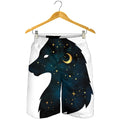 Moon And Stars Wolf Spirit Print Men's Shorts