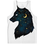 Moon And Stars Wolf Spirit Print Men's Tank Top