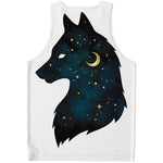 Moon And Stars Wolf Spirit Print Men's Tank Top