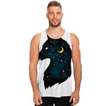 Moon And Stars Wolf Spirit Print Men's Tank Top