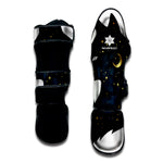 Moon And Stars Wolf Spirit Print Muay Thai Shin Guard