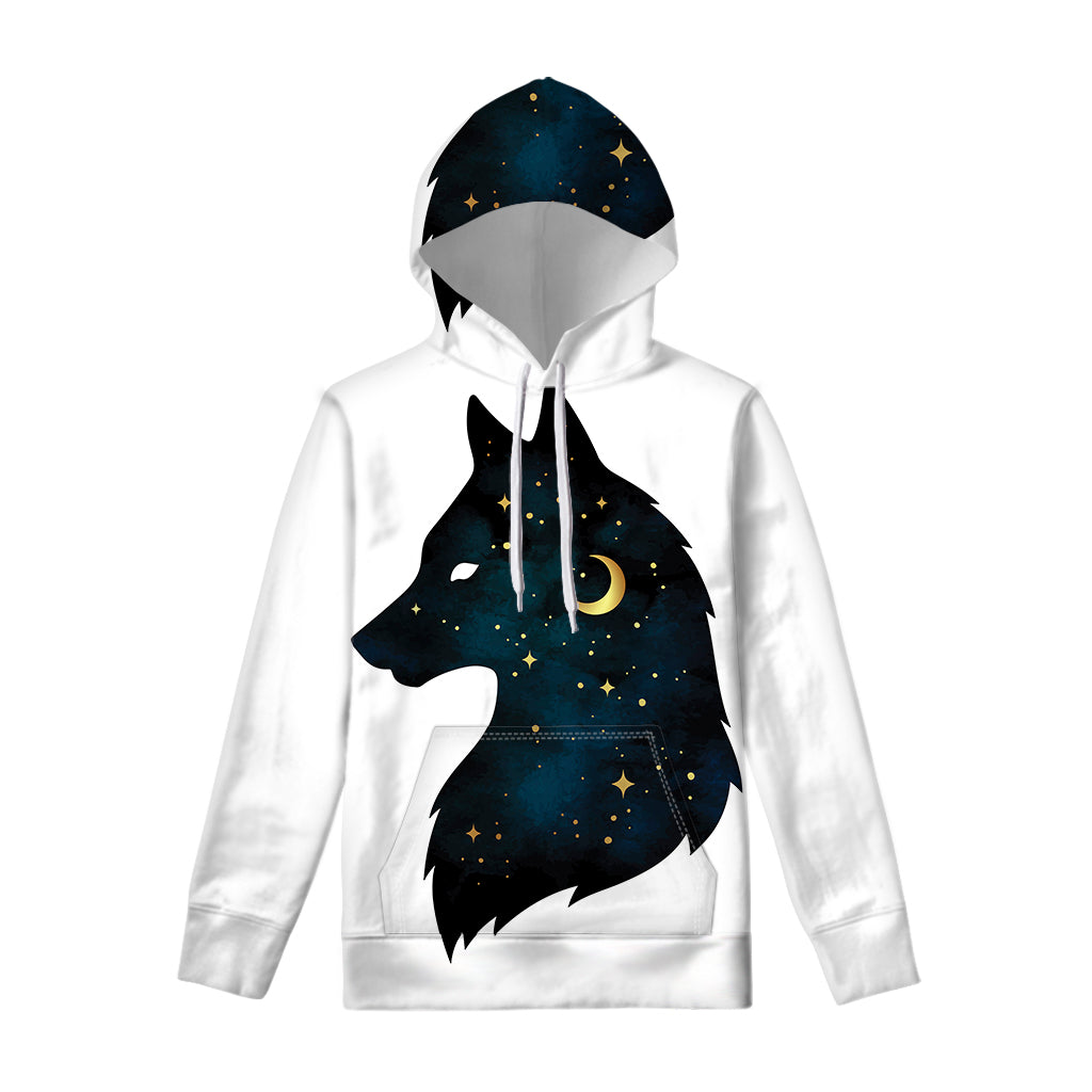 Moon And Stars Wolf Spirit Print Pullover Hoodie