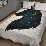 Moon And Stars Wolf Spirit Print Quilt Bed Set