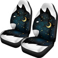 Moon And Stars Wolf Spirit Print Universal Fit Car Seat Covers