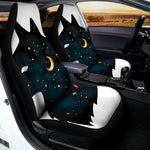 Moon And Stars Wolf Spirit Print Universal Fit Car Seat Covers