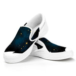 Moon And Stars Wolf Spirit Print White Slip On Shoes