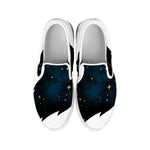 Moon And Stars Wolf Spirit Print White Slip On Shoes