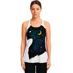 Moon And Stars Wolf Spirit Print Women's Racerback Tank Top