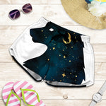 Moon And Stars Wolf Spirit Print Women's Shorts