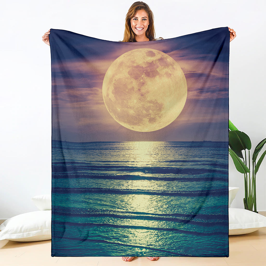 Moon Beach Print Blanket