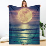 Moon Beach Print Blanket