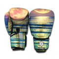 Moon Beach Print Boxing Gloves