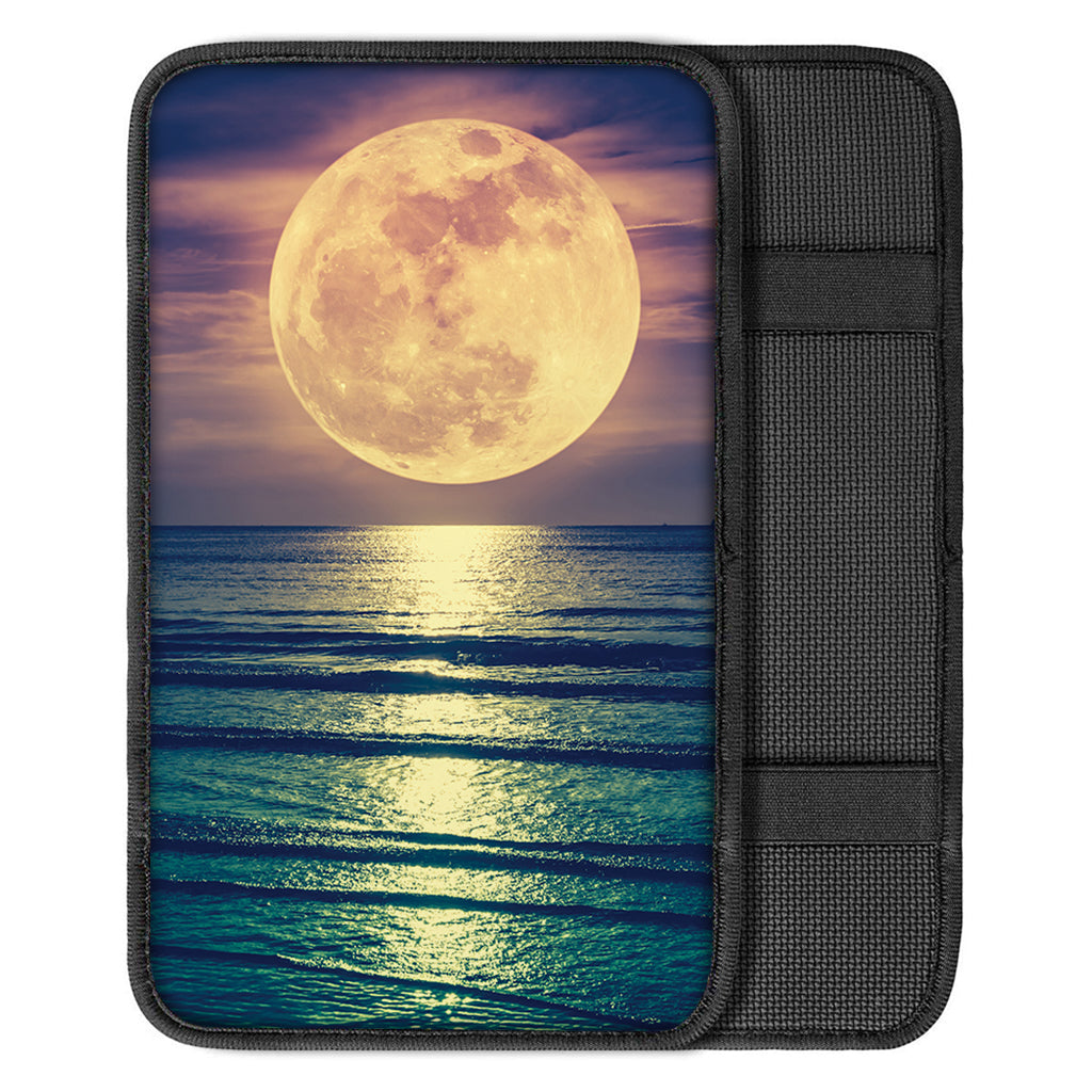 Moon Beach Print Car Center Console Cover