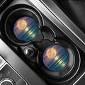 Moon Beach Print Car Coasters