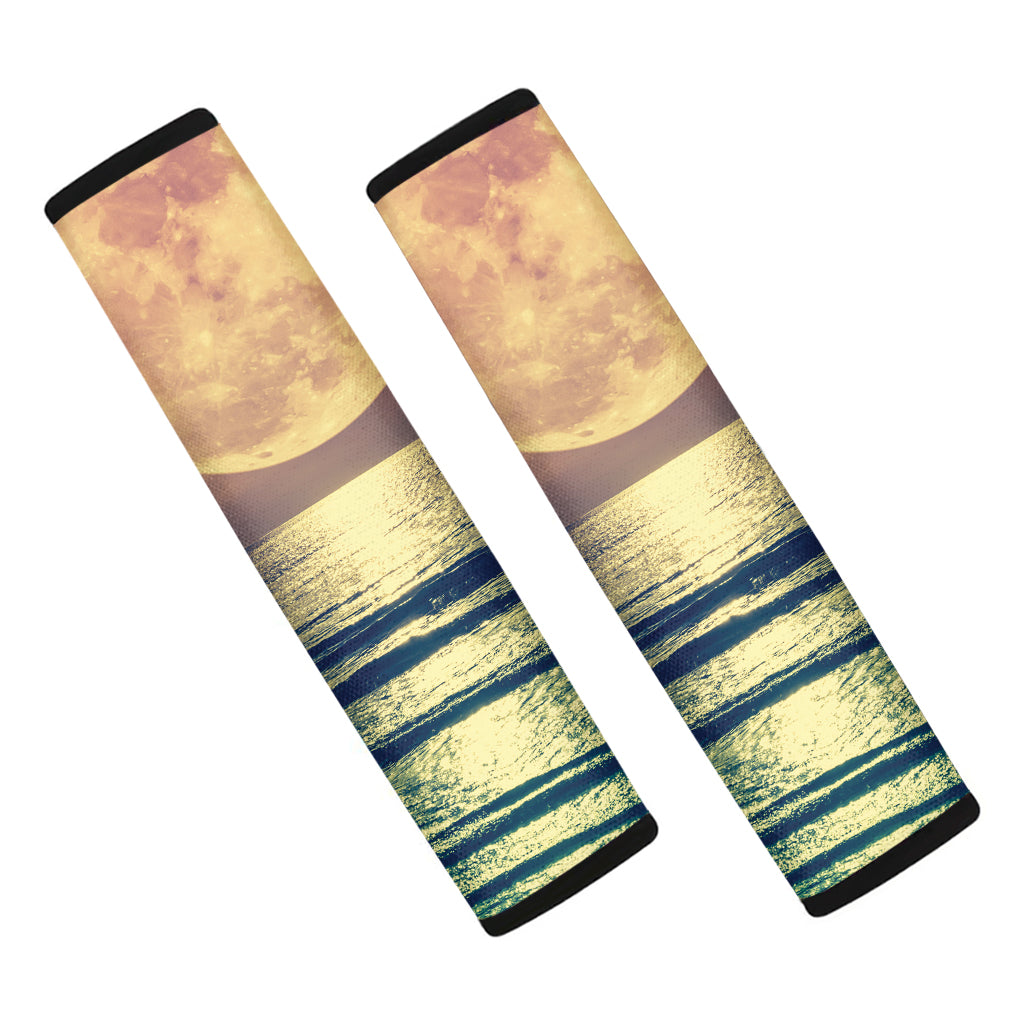 Moon Beach Print Car Seat Belt Covers