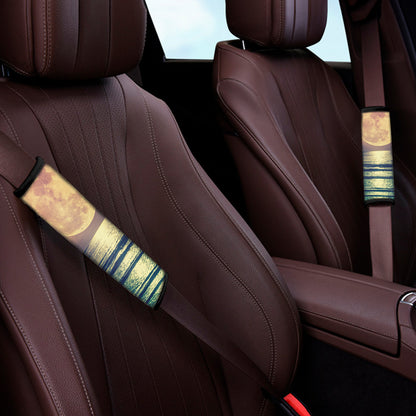 Moon Beach Print Car Seat Belt Covers