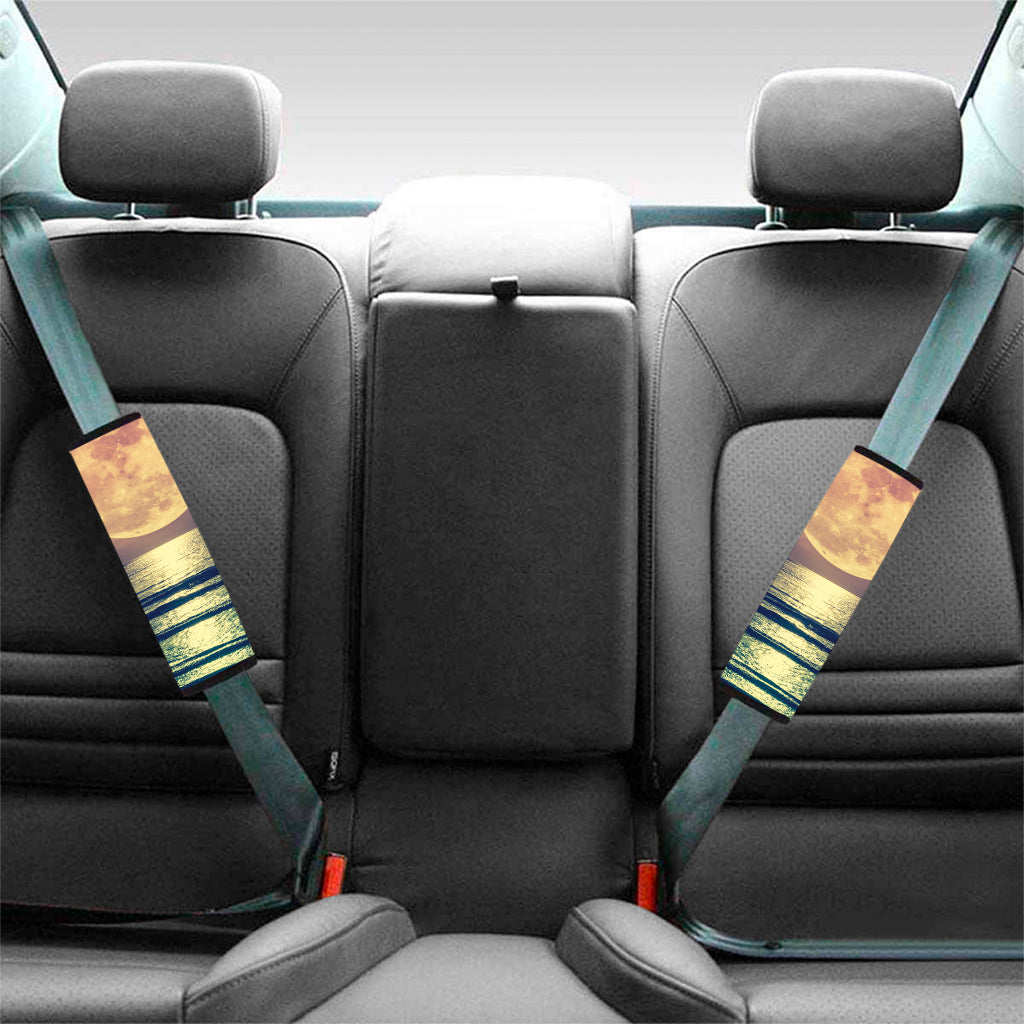 Moon Beach Print Car Seat Belt Covers