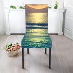 Moon Beach Print Dining Chair Slipcover