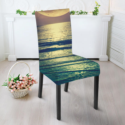 Moon Beach Print Dining Chair Slipcover