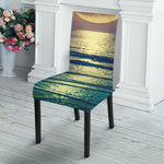 Moon Beach Print Dining Chair Slipcover