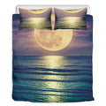 Moon Beach Print Duvet Cover Bedding Set
