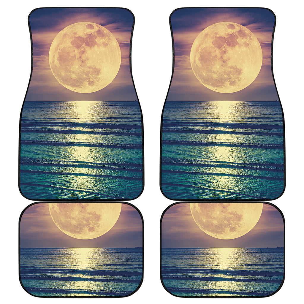 Moon Beach Print Front and Back Car Floor Mats