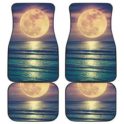 Moon Beach Print Front and Back Car Floor Mats