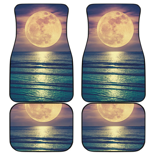 Moon Beach Print Front and Back Car Floor Mats