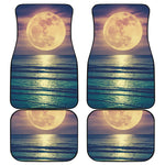 Moon Beach Print Front and Back Car Floor Mats