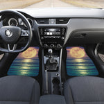 Moon Beach Print Front and Back Car Floor Mats